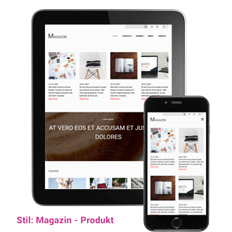 Shop Vorlage im Magazin Stil