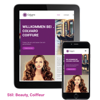 Shop Vorlage im Coiffeur Look